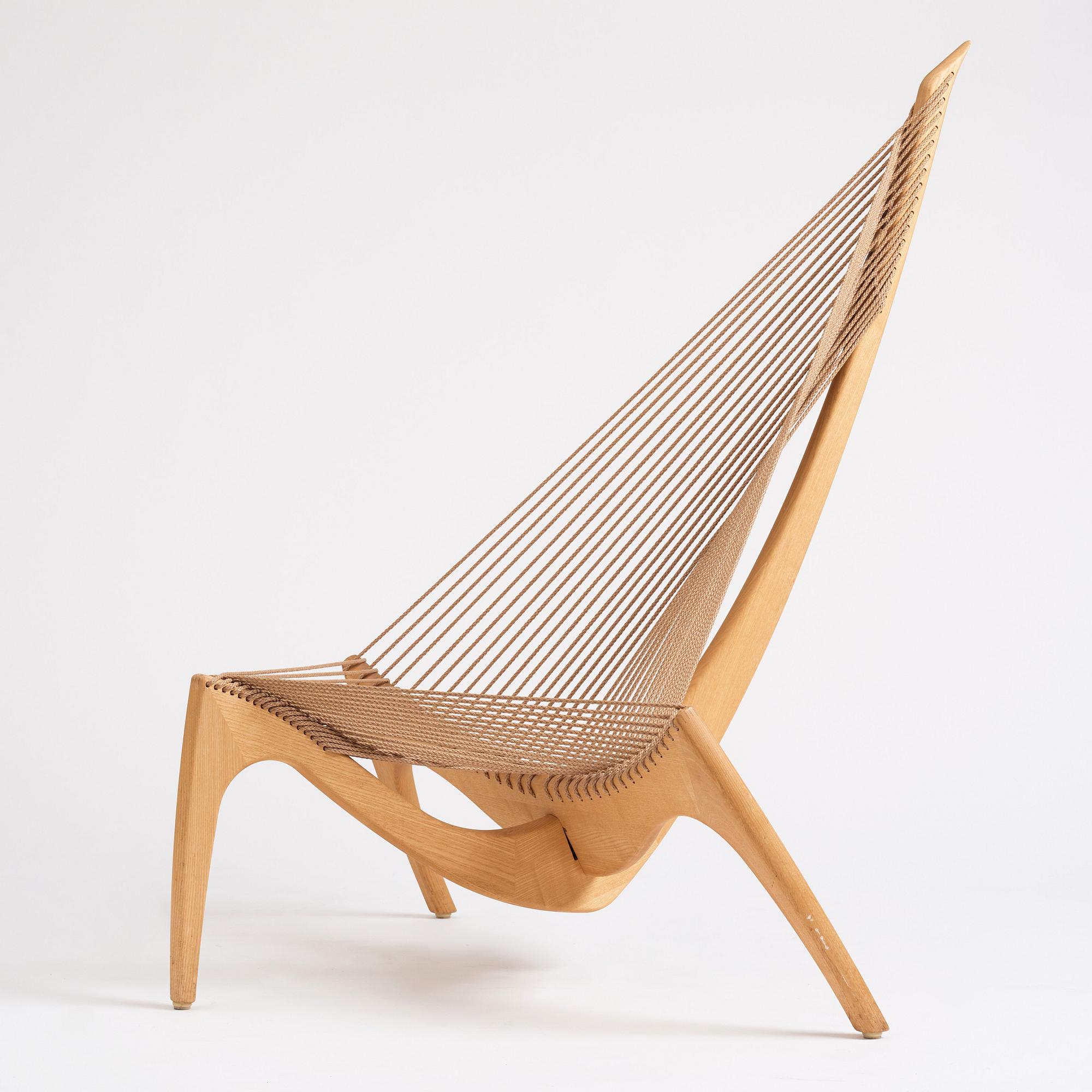 Jørgen Høvelskov, an ash 'Harp Chair', Denmark, post 1963.