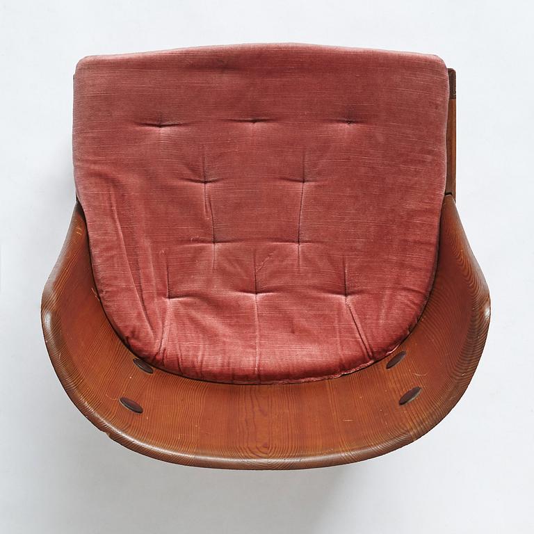 Axel Einar Hjorth, a stained pine low back "Lovö" chair, Nordiska Kompaniet, Sweden 1930's.