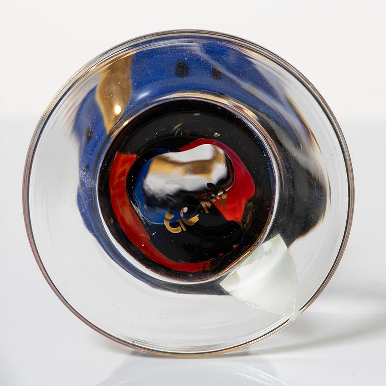 Gunnar Cyrén, snapsglas, 5 st, s.k. "djävulsglas", ur "Nobel" servisen, Orrefors.