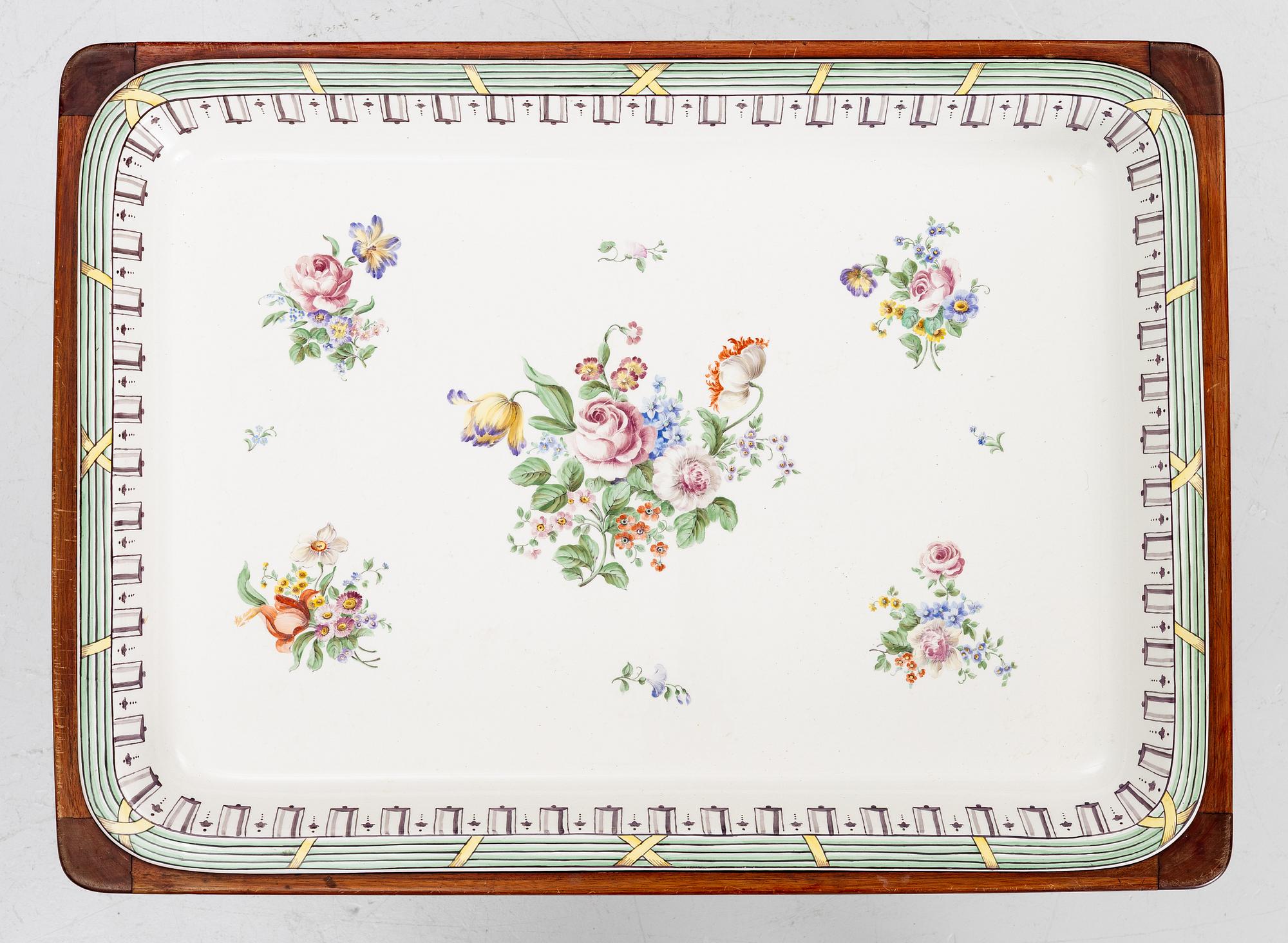 Tea table, Rococo style, Rörstrand, 19th century.