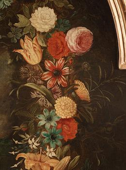 Daniel Seghers & Hendrick van Balen dä Tillskriven, Blomsterkrans med landskap med Johannes Döparen.