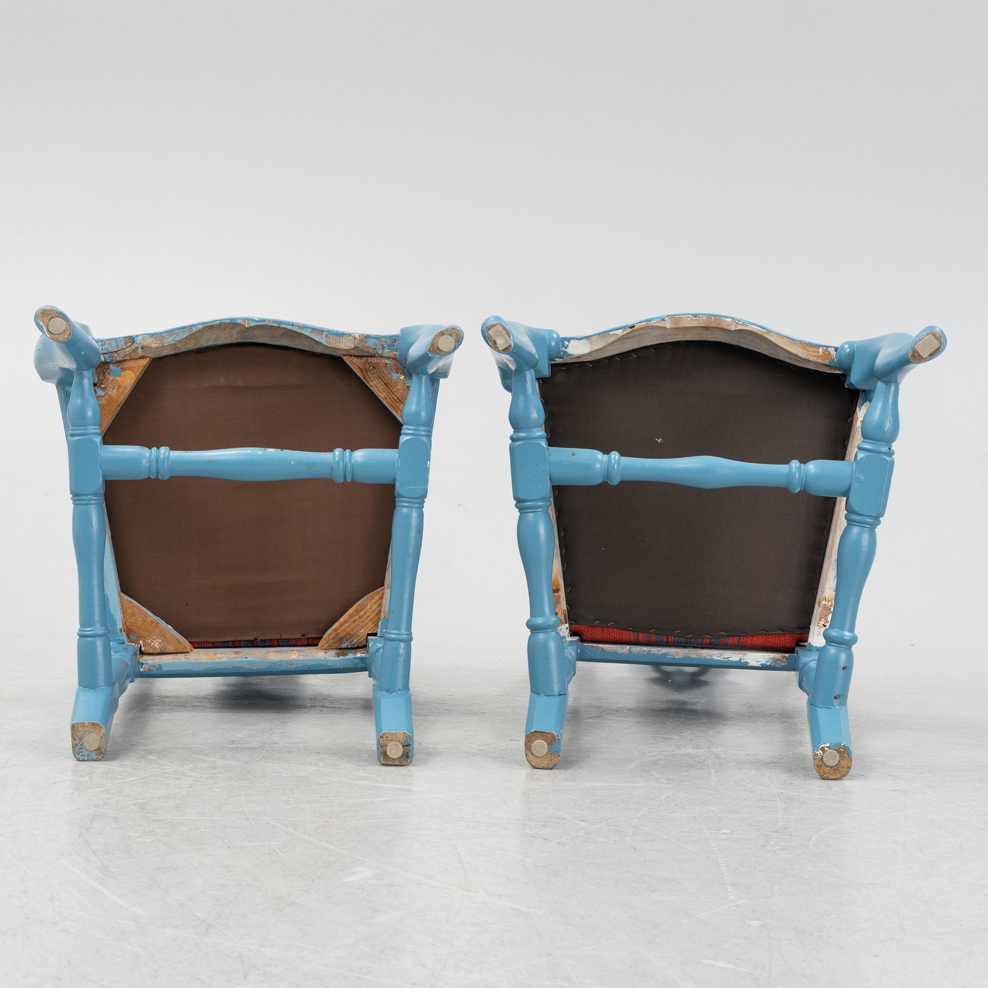 Five matched late Baroque chairs, 18th Century.