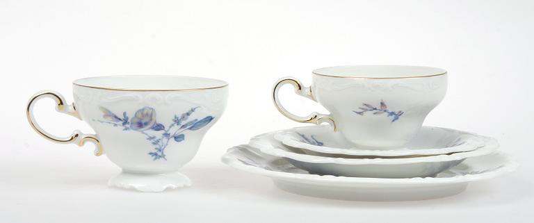 TE- och KAFFESERVIS, 38 delar, porslin,"Pompadour", Rosenthal.