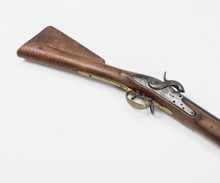 A 18th Century Swedish-British converted percussion gun.