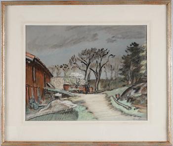 Folke Persson · FOLKE PERSSON, pastell. Sign.