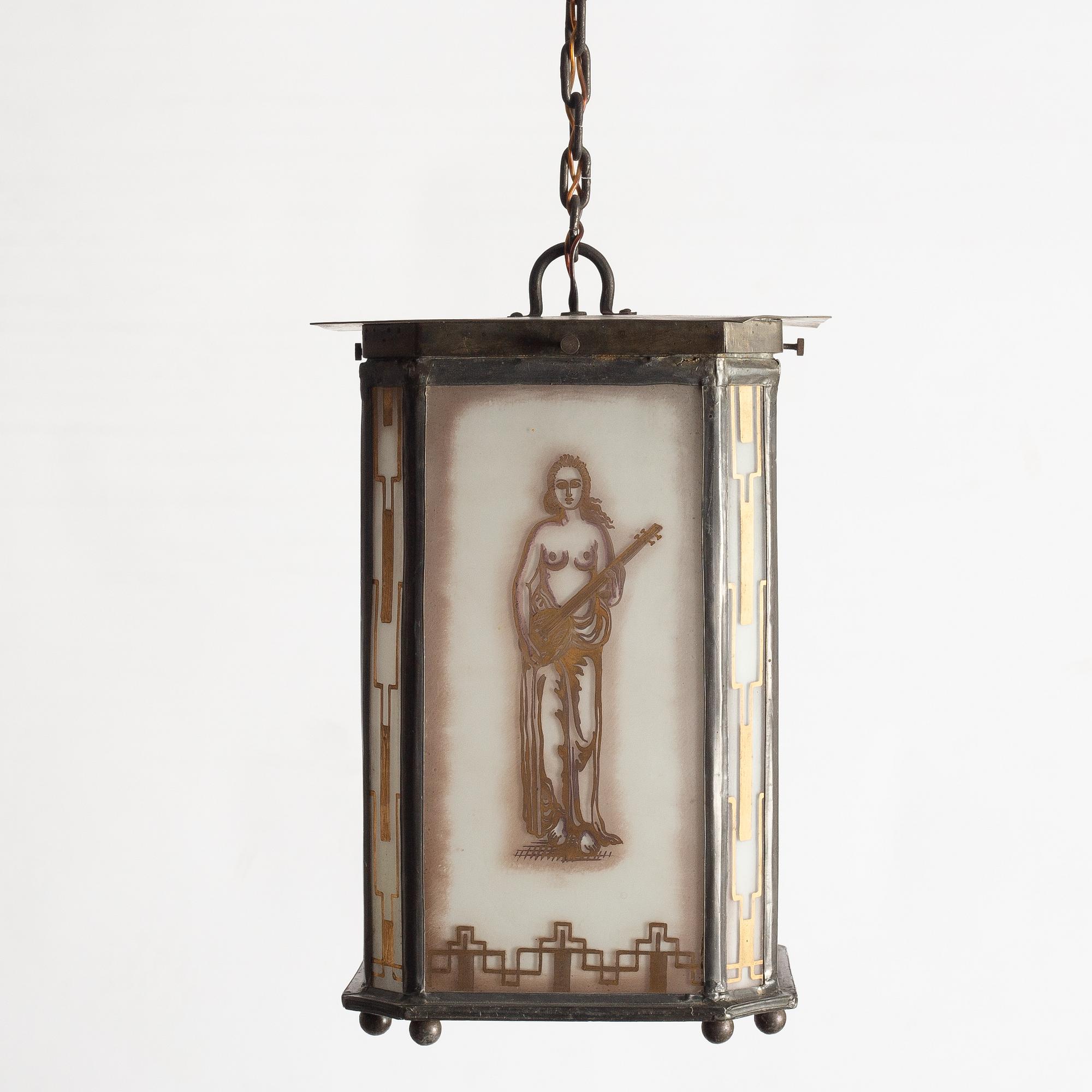 Ceiling lamp, Jugend, early 20th century.