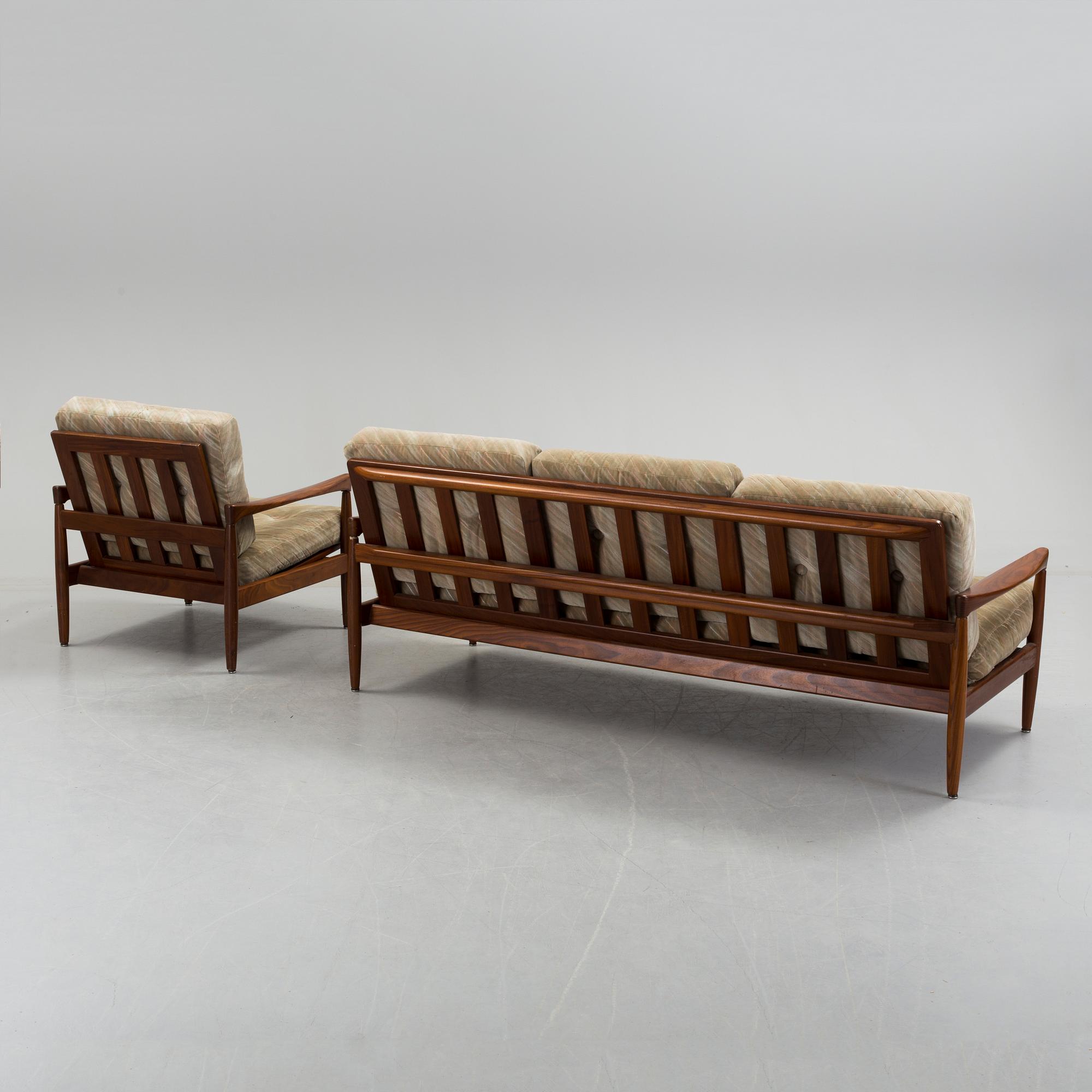 A 'Kolding' easy chair and a sofa by Erik Wörtz, IKEA.