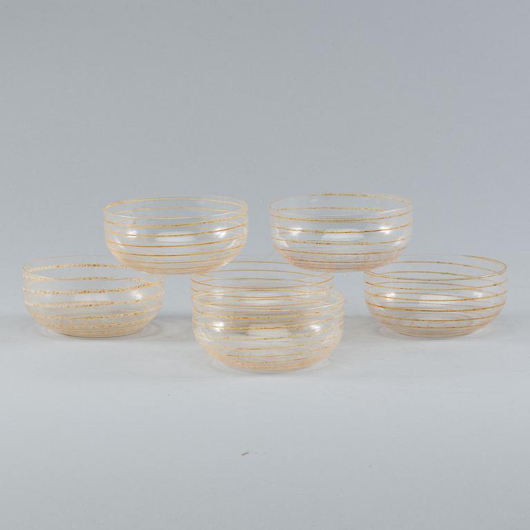 Six 1970's Cenedese, Murano glass bowls.