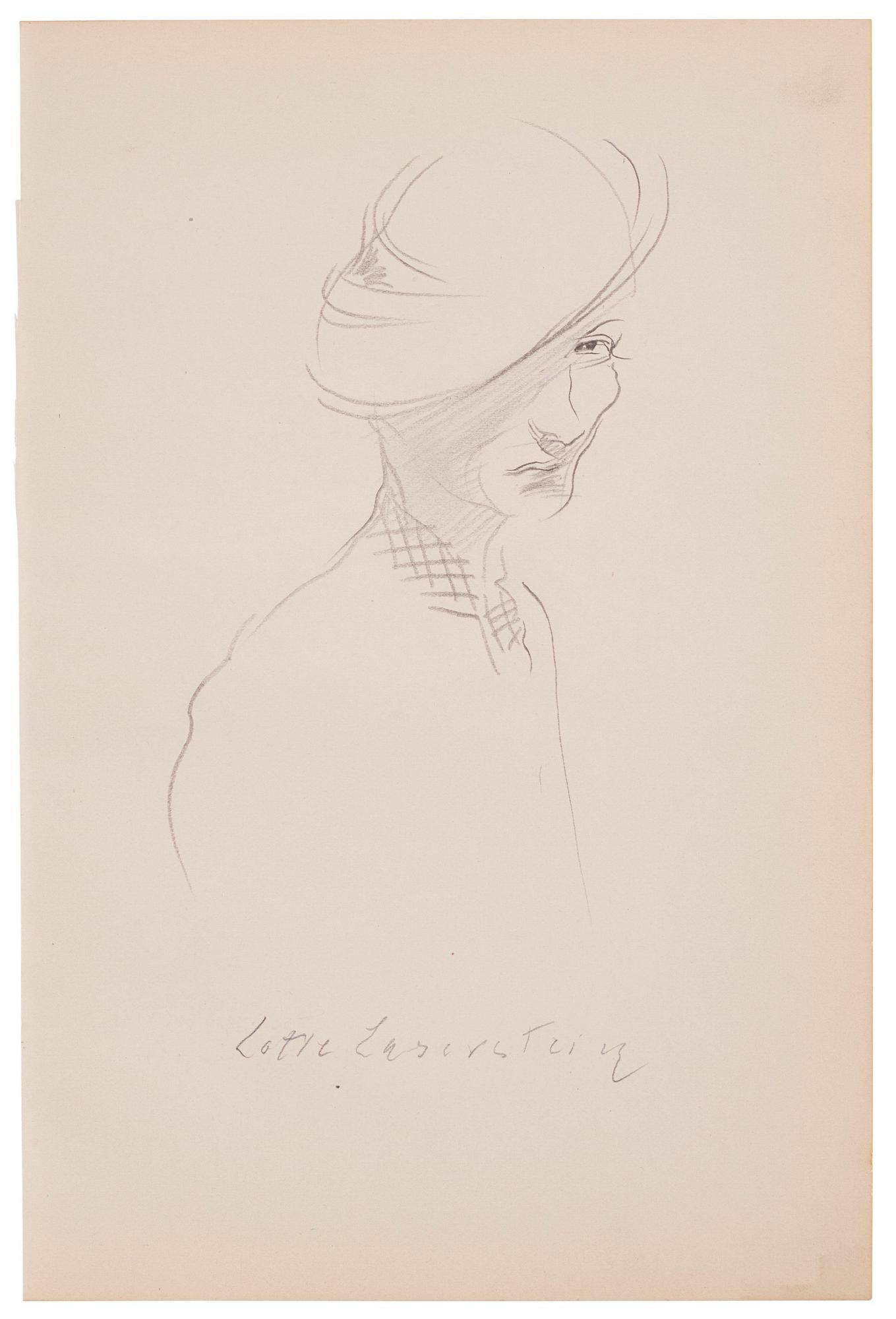 Lotte Laserstein, Självporträtt med hatt.