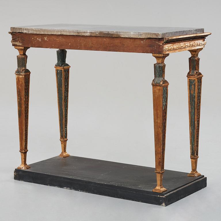 A late Gustavian console table, early 18th century.