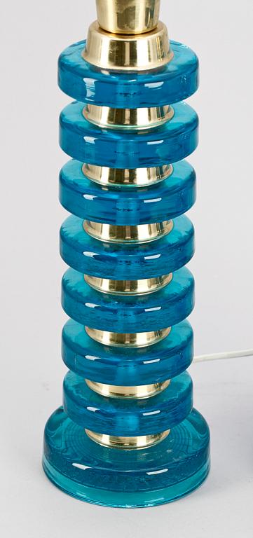 BORDSLAMPOR, ett par, glas, 1970-tal.