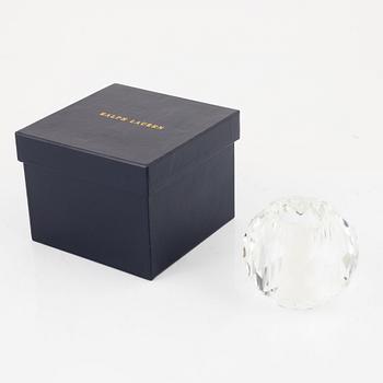 Ralph Lauren, a pair of glass candle holders, 21st century.