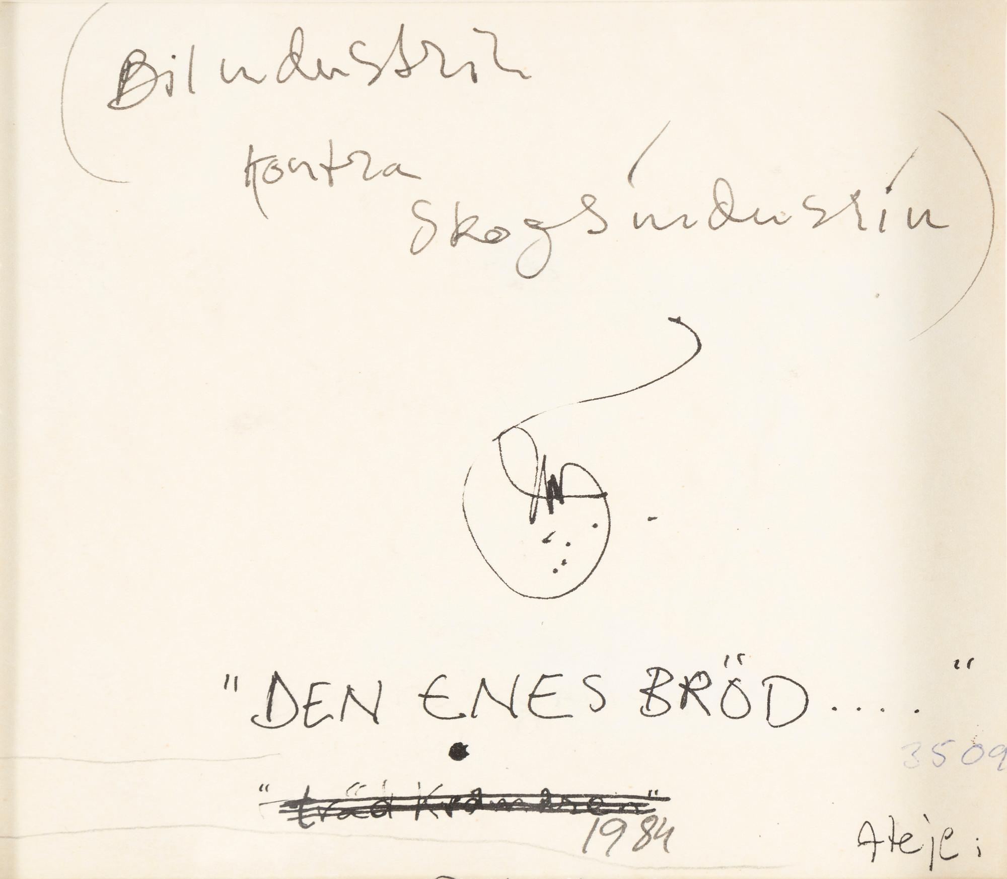 ULF RAHMBERG, mixed media with collage, signed with monogram on verso.