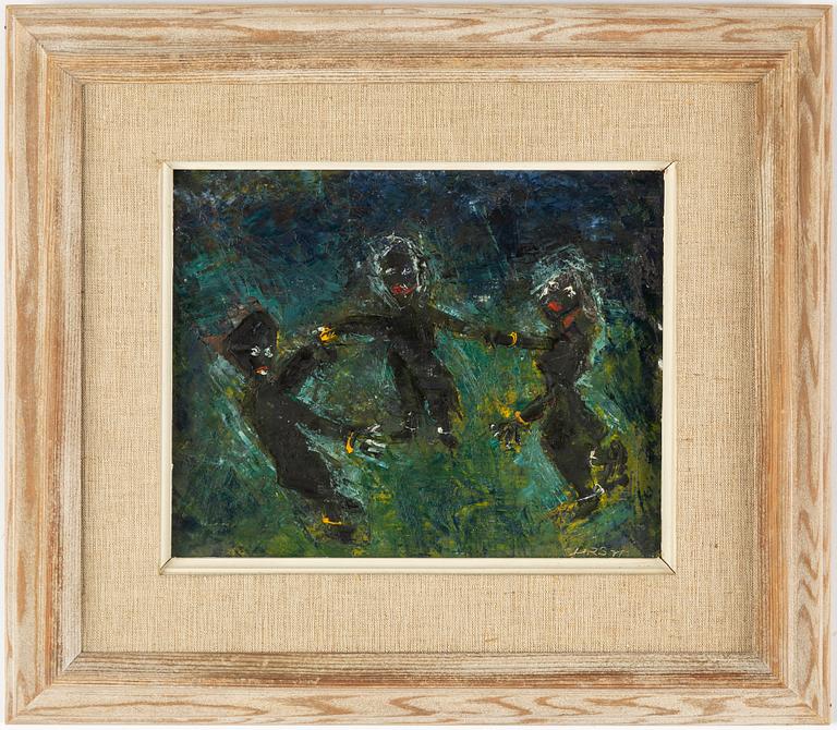 Christer Strömholm, oil on panel, signed.