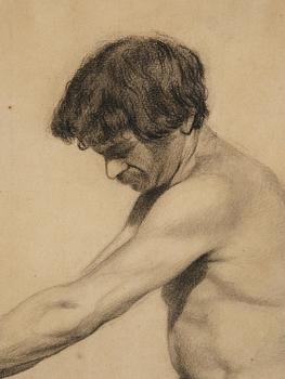 Berndt Lindholm, tillskriven, Tillskriven. Nakenstudie av manlig modell.