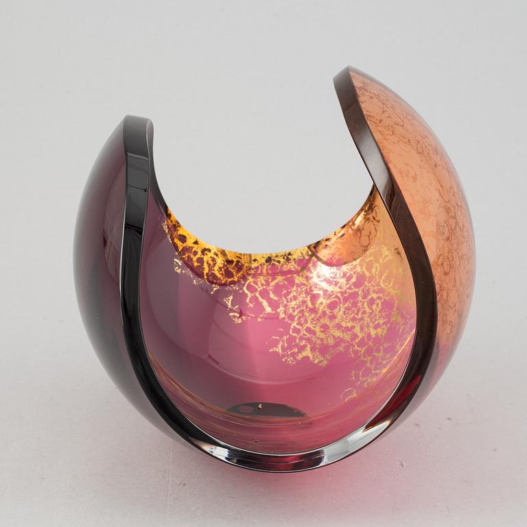 Lena Bergström, a 'Planets' glass sculpture/bowl from Kosta, Sweden. Signed and numbered 256/500.