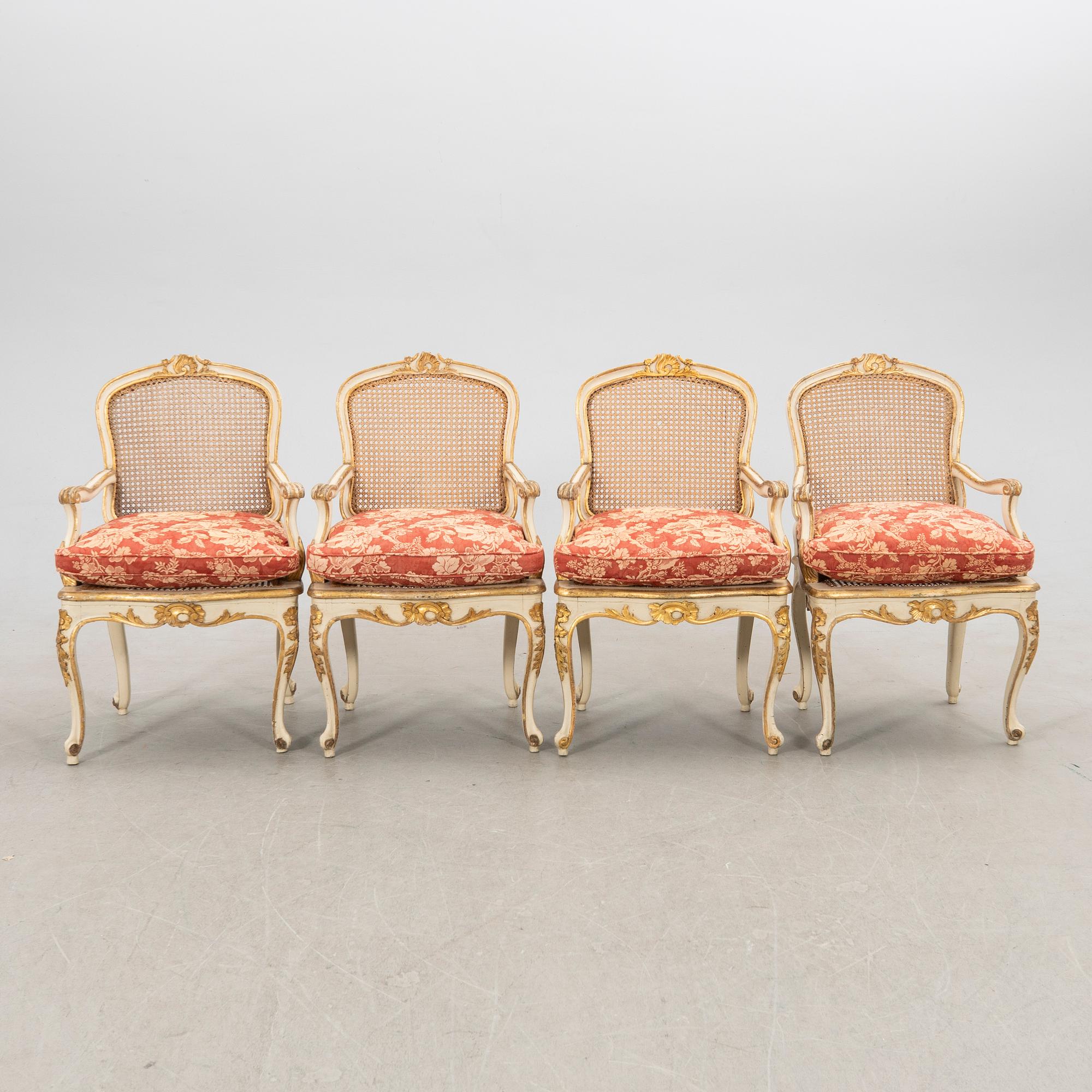 Armchairs, 4 pcs, Rococo style.