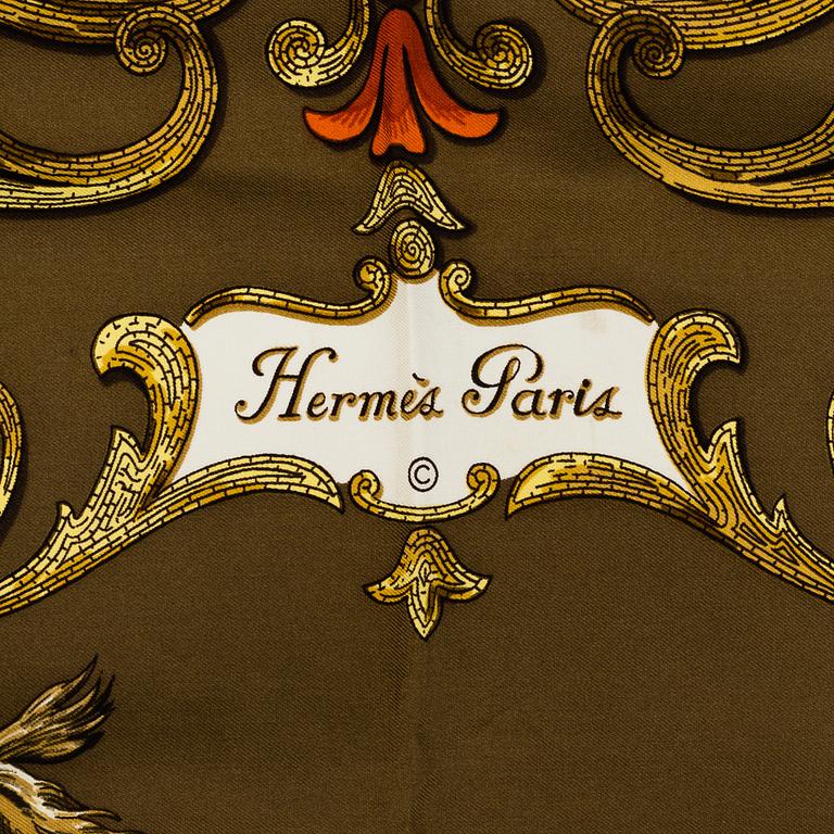 Two silk scarves, Hermes.