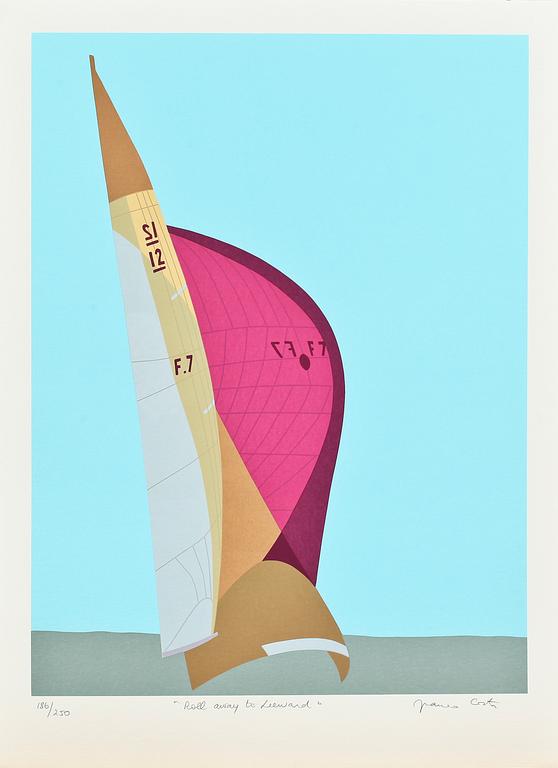 FRANCO COSTA, "Americas Cup 1987", litografier, 4 st.