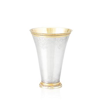 A Swedish 18th Century parcel-gilt silver beaker, mark of Berndt Falkengren, Visby (1737-1785).