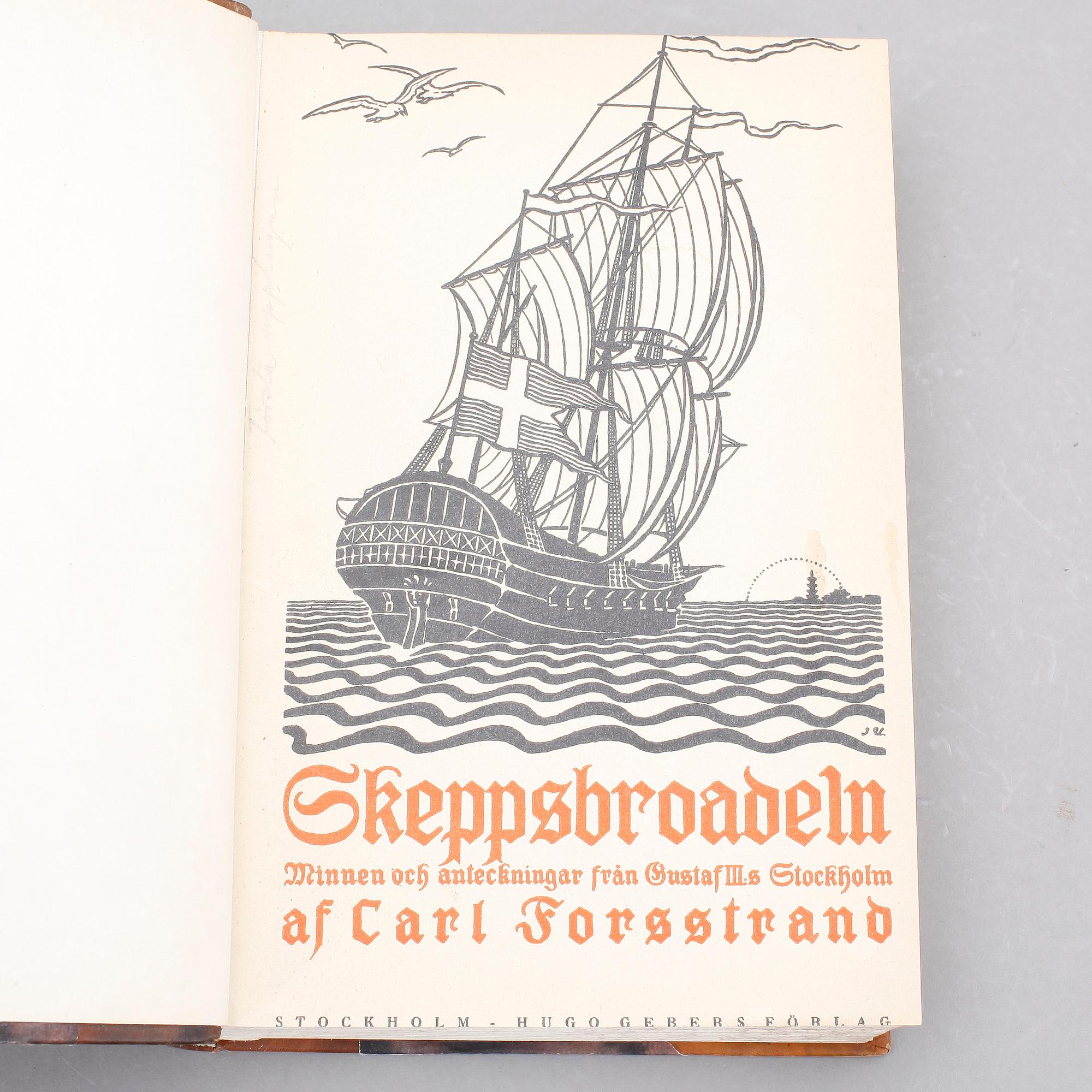 BOKPARTI, 4 delar, bla Hedvig Elisabeth Charlottas dagbok I-III, 1908-11.