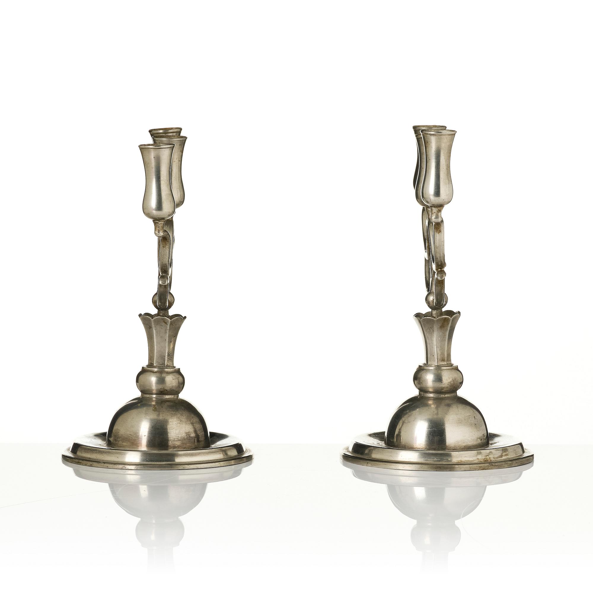 Firma Svenskt Tenn, a pair of candelabra model A 271, Stockholm, 1927.