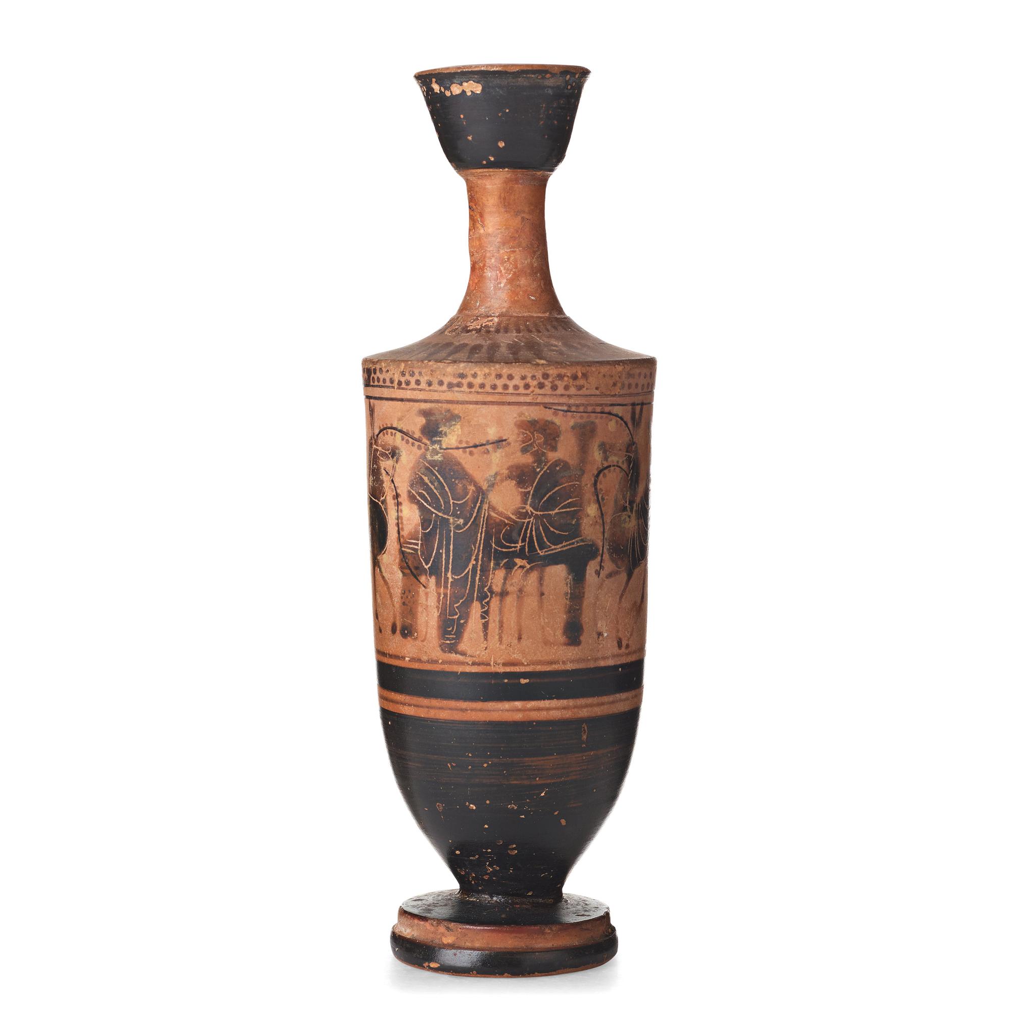 An Attic black-figured Lekhytos, probably late 5th Century B.C.