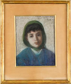 EDOUARD MOYSE, colour crayon on paper, signed and dated 1879.