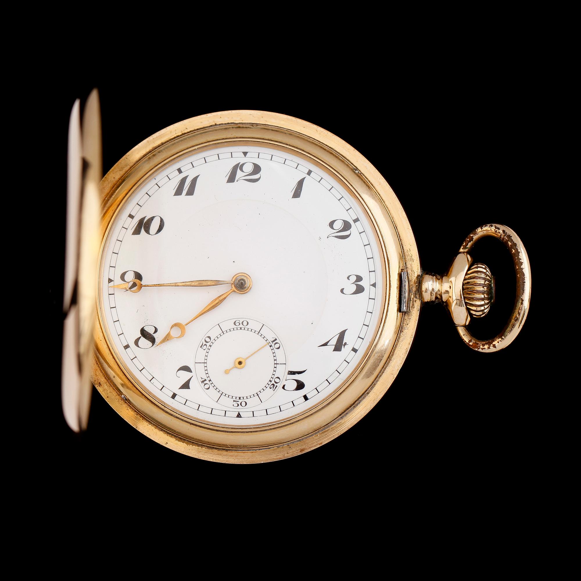 FICKUR, 14K guld, savonett, 1900-talets första hälft.