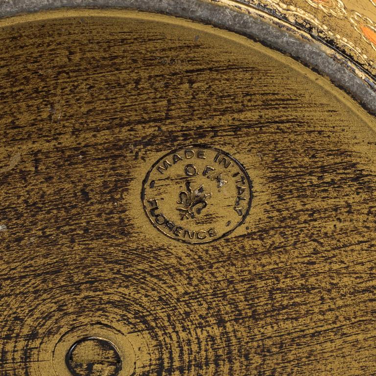A serving tray and a waste basket, marked Florence Italy, late 20th century,