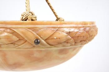 TAKLAMPA, alabaster, tidigt 1900-tal.