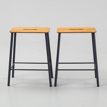 Toke Lauridsen, a pair of oak 'Adam Stool' stools, Frama, Denmark.