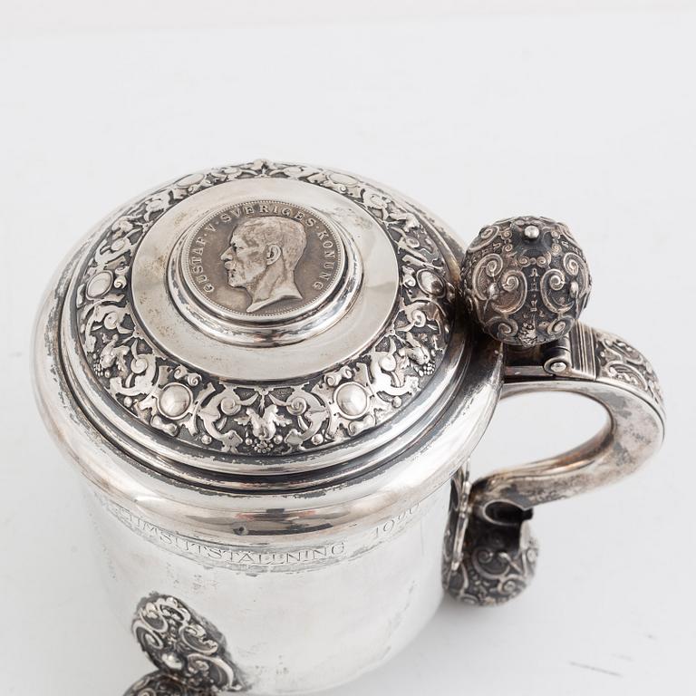 A Swedish Silver Tankard, mark of Guldsmeds Ab I Stockholm Försäljn, Stockholm 1920.