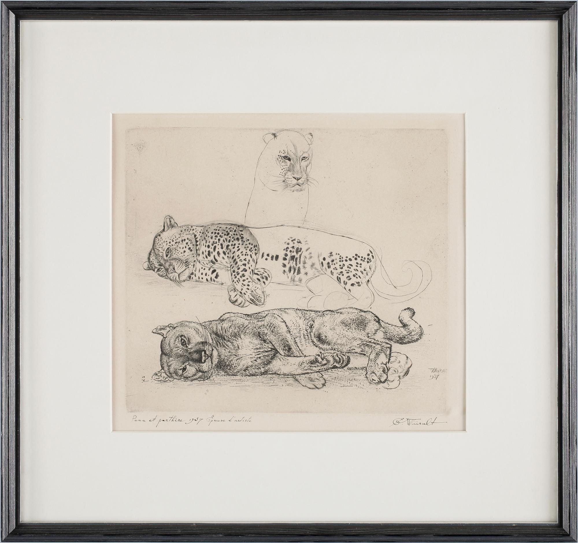 EDUARD WIIRALT, torrnålsgravyr, sign o dat 1937, Epreuve d'artiste.