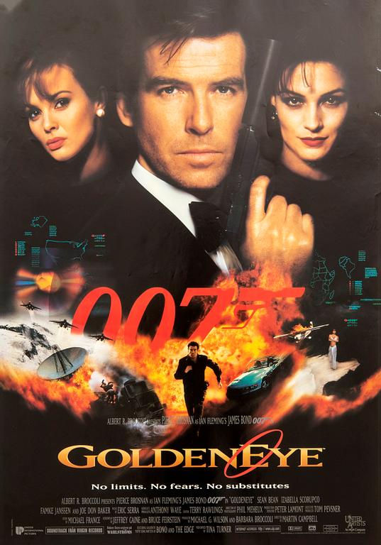 Film poster James Bond "Golden Eye" 1995.