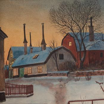 OSKAR BERGMAN, signed Oskar Bergman and dated 1941, water colour.