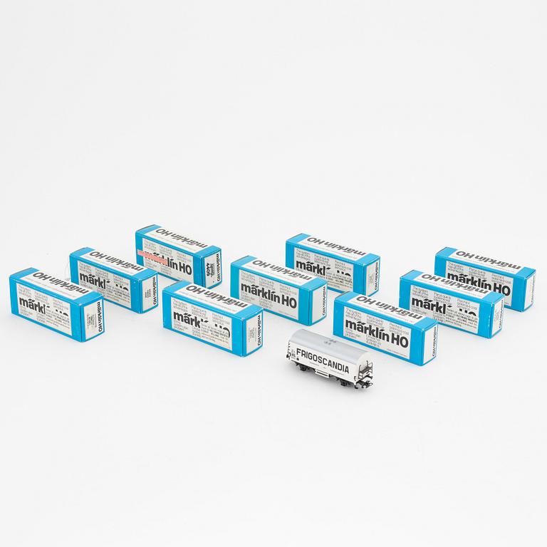 Märklin, godsvagnar, 10 st, Hultman, spår H0.