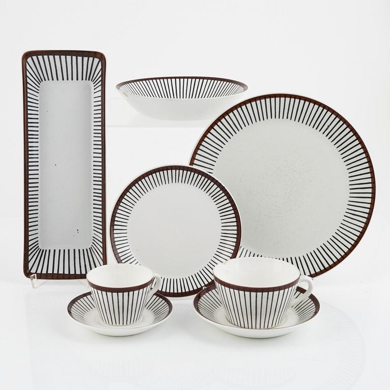 Stig Lindberg, a 48-piece creamware "Spisa Ribb" service, Gustavsberg, Sweden.