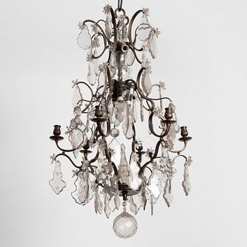 A Rococo style chandelier, early 20th century.