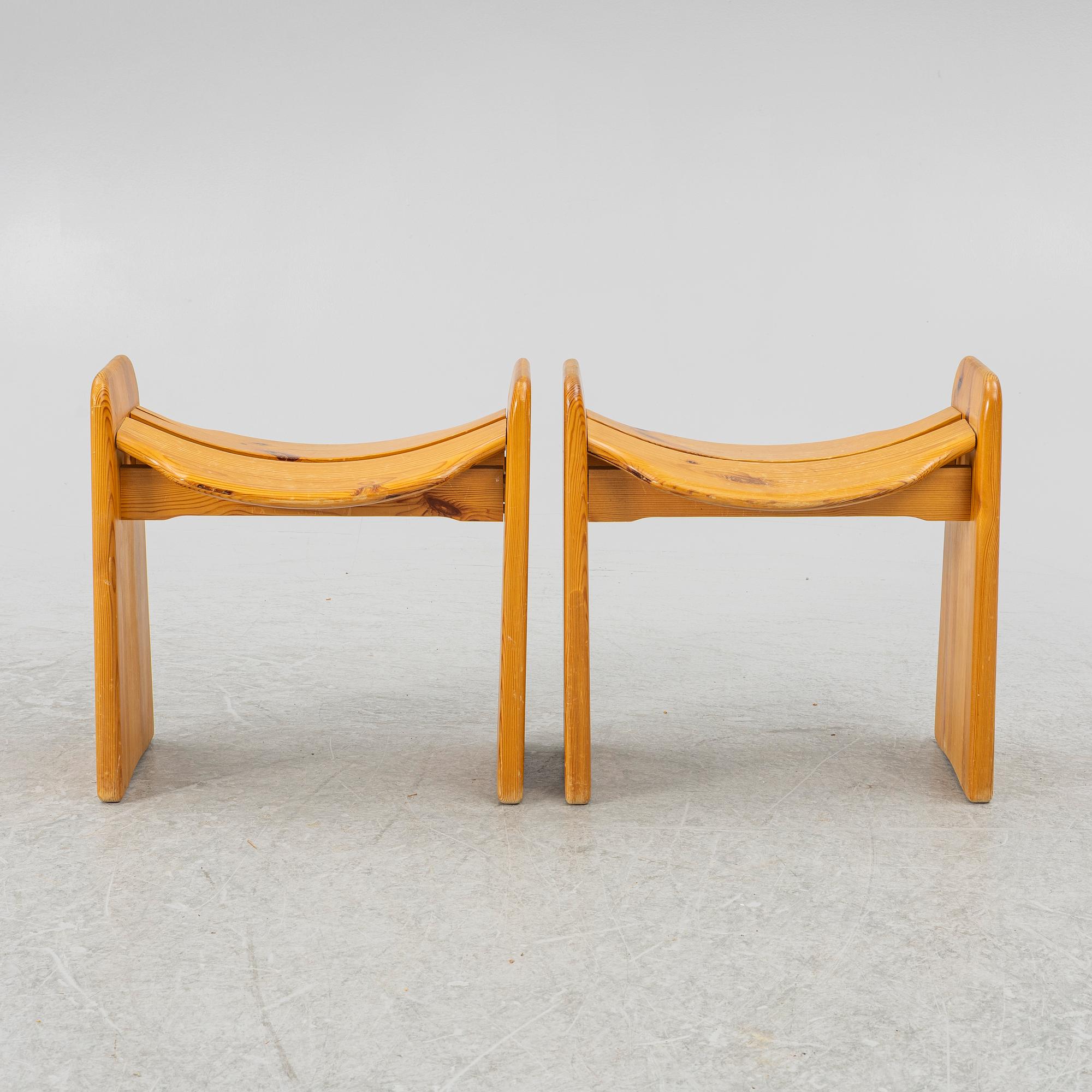Gilbert Marklund, a pair of 'Jonte' stools, second half of the 20th century.