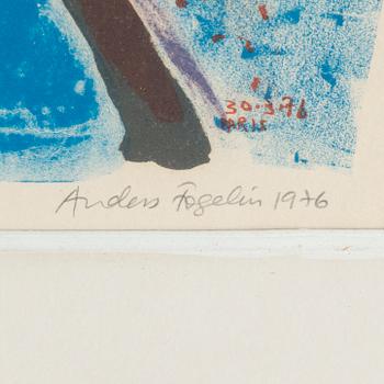 ANDERS FOGELIN, färglitografi. Signerad och numrerad 222/225 samt daterad 1976.