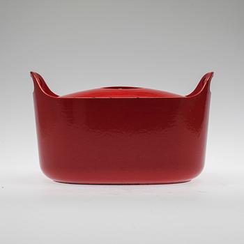 GRYTA MED LOCK, emaljerat gjutjärn, Timo Sarpaneva för Rosenlew, formgiven 1960.