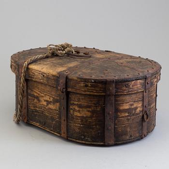 A first half of the 19th century wooden box.