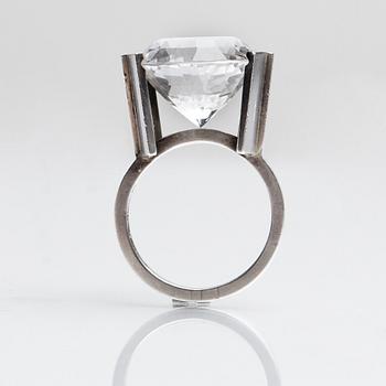 Wiwen Nilsson, a sterling silver ring with facet cut rock crystal, Lund, Sweden 1966.