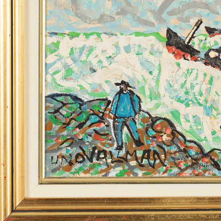 Uno Vallman, oil on canvas, signed.