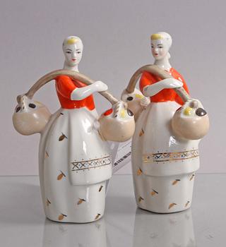 FIGURINER, 3 st, porslin, Ryssland.