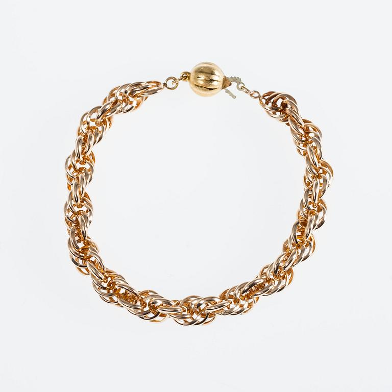 ARMKED, 14K guld, 1900-talets senare hälft. Vikt 13,7 g.