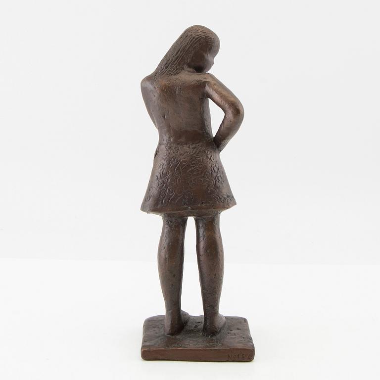 Lisa Larson, skulptur "Tonårsflickan", brons, Scandia Present, ca 1978, nr 184.