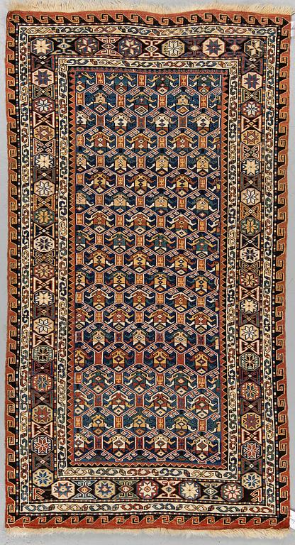A RUG, an antique/semi-antique soumak, Caucasia, ca 167,5-169,5 x 92,5-94,5 cm.
