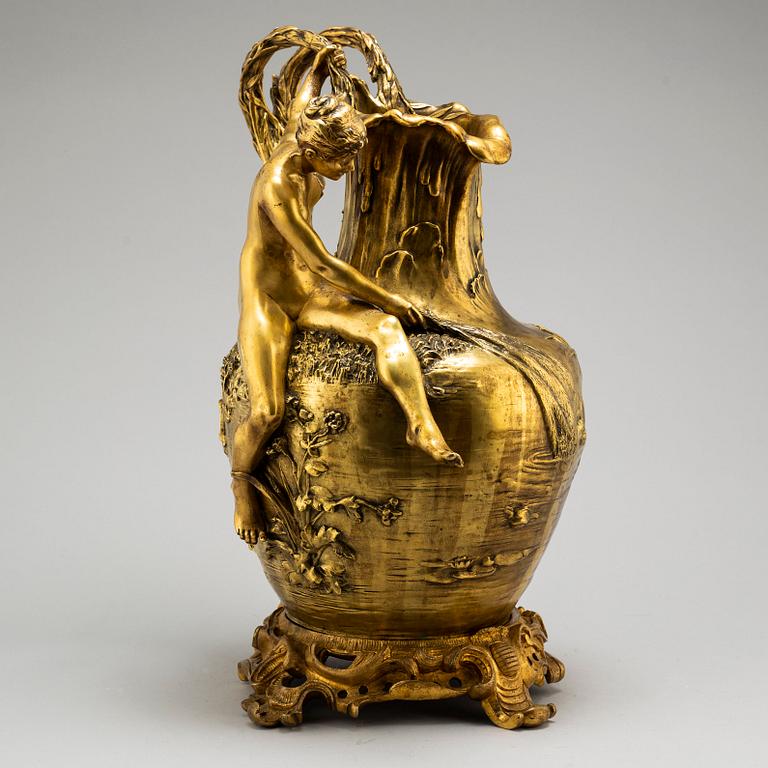 CLAUDE VIBERT, a gilt bronze "Femme pêchant" ever, Siot Decauville, Paris circa 1900.